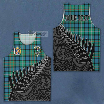 Tartan Vibes Clothing Ferguson (Fergusson) Crest Tartan Men's Tank Top with New Zealand Silver Fern Half Style