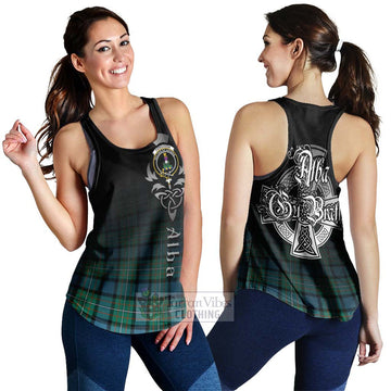 Tartan Vibes Clothing Ferguson (Fergusson) Tartan Women's Racerback Tanks Featuring Alba Gu Brath Family Crest Celtic Inspired