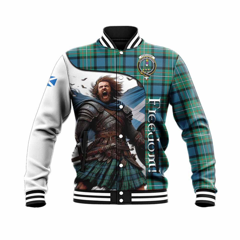 Ferguson (Fergusson) Crest Tartan Baseball Jacket Inspired by the Freedom of Scottish Warrior Unisex - Tartan Vibes Clothing