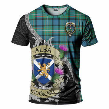 Tartan Vibes Clothing Ferguson (Fergusson) Tartan Family Crest T-Shirt Lion Rampant Royal Thistle Shield Celtic Inspired