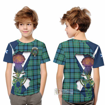 Ferguson (Fergusson) Tartan Family Crest Kid T-Shirt Scottish Thistle Celtic Inspired