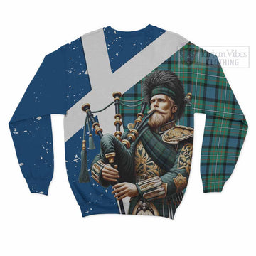 Tartan Vibes Clothing Ferguson (Fergusson) Tartan Sweatshirt with Family Crest Scottish Bagpiper Vibes