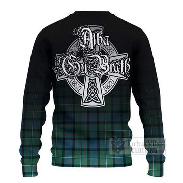 Tartan Vibes Clothing Ferguson (Fergusson) Tartan Knitted Sweater Featuring Alba Gu Brath Family Crest Celtic Inspired
