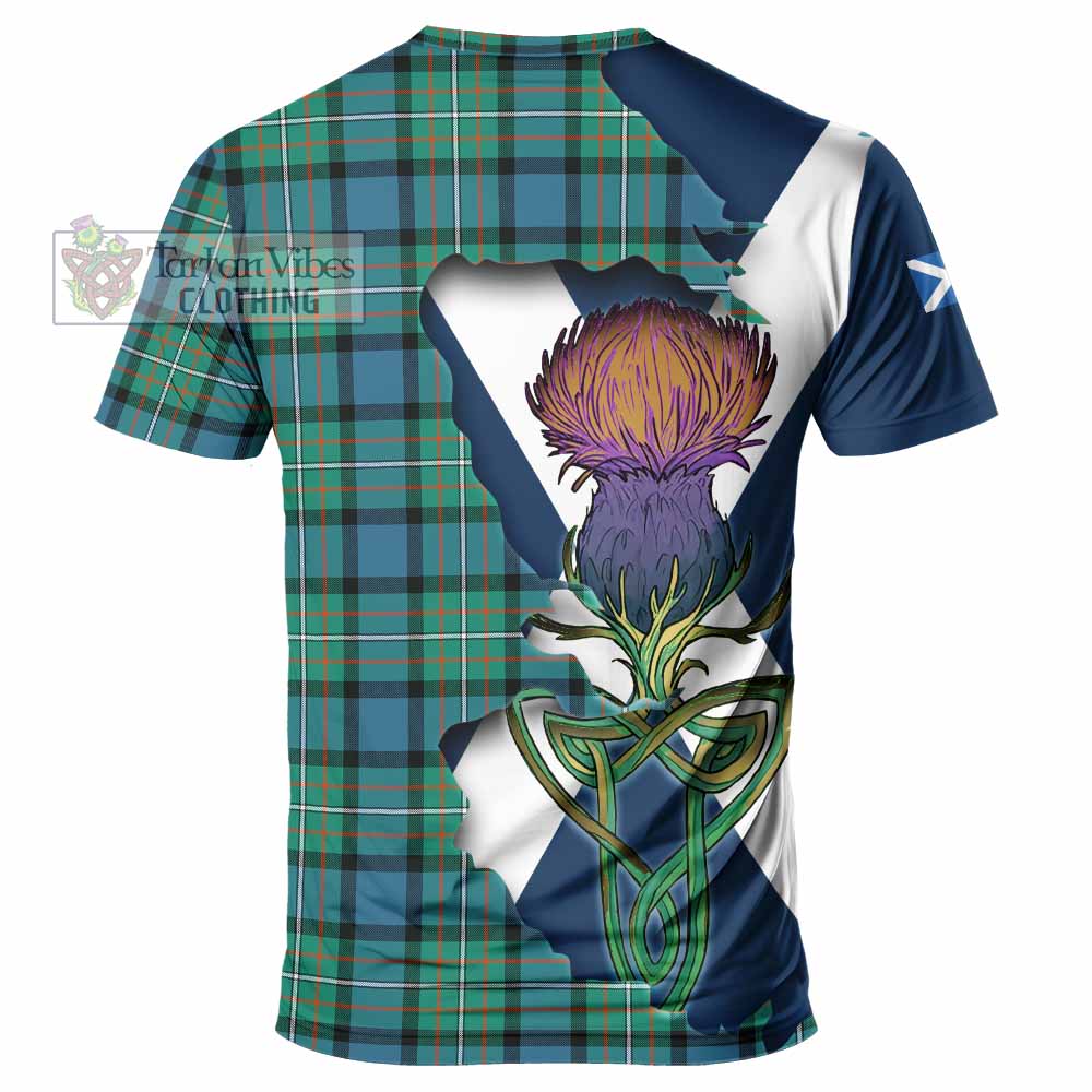 Tartan Vibes Clothing Ferguson (Fergusson) Tartan Family Crest T-Shirt Scottish Thistle Celtic Inspired