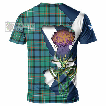 Tartan Vibes Clothing Ferguson (Fergusson) Tartan Family Crest T-Shirt Scottish Thistle Celtic Inspired