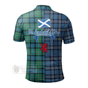 Tartan Vibes Clothing Ferguson (Fergusson) Tartan Polo Shirt Happy St. Andrew's Day Half Tartan Style