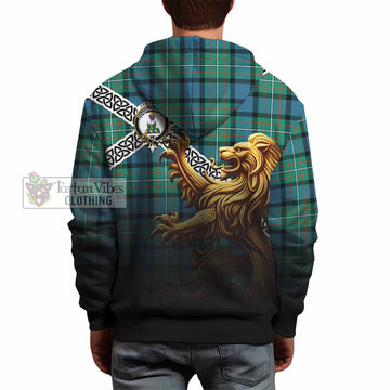 Ferguson (Fergusson) Crest Tartan Hoodie with Golden Lion Emblem Celtic Style