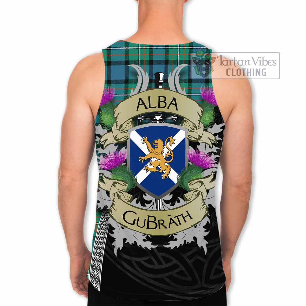 Tartan Vibes Clothing Ferguson (Fergusson) Tartan Family Crest Men's Tank Top Lion Rampant Royal Thistle Shield Celtic Inspired