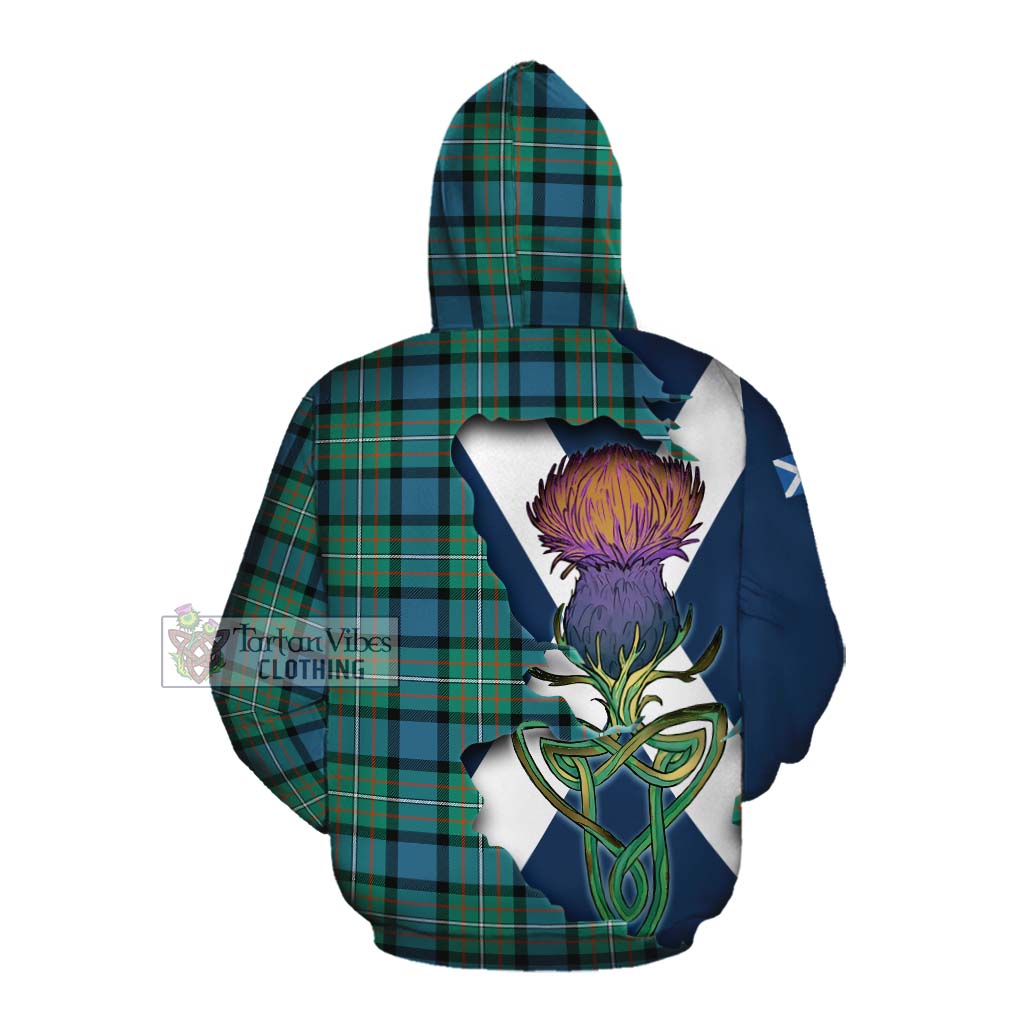 Tartan Vibes Clothing Ferguson (Fergusson) Tartan Family Crest Cotton Hoodie Scottish Thistle Celtic Inspired
