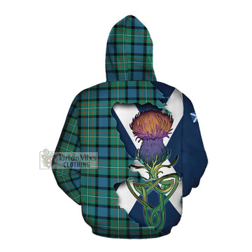 Tartan Vibes Clothing Ferguson (Fergusson) Tartan Family Crest Cotton Hoodie Scottish Thistle Celtic Inspired