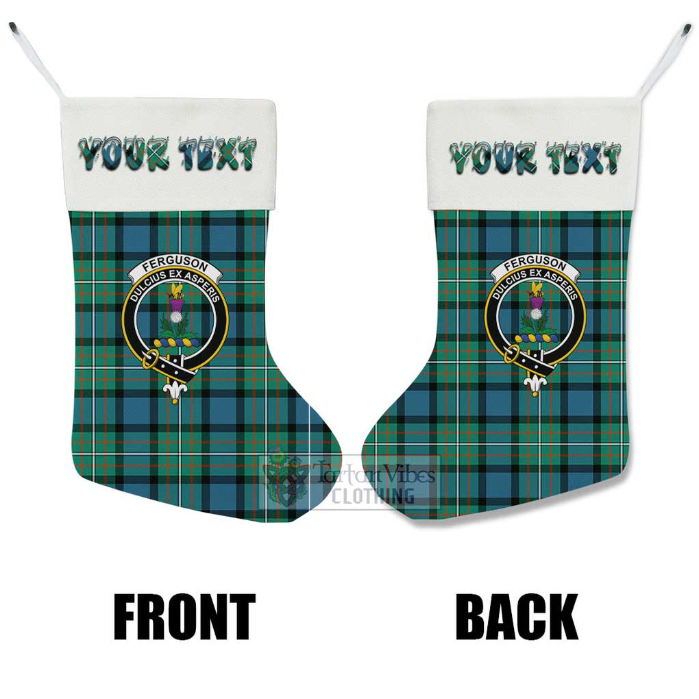 Tartan Vibes Clothing Ferguson (Fergusson) Tartan Family Crest Christmas Stocking with Personalized Text
