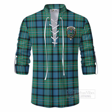 Tartan Vibes Clothing Ferguson (Fergusson) Tartan Ghillie Kilt Shirt with Family Crest DNA In Me Style