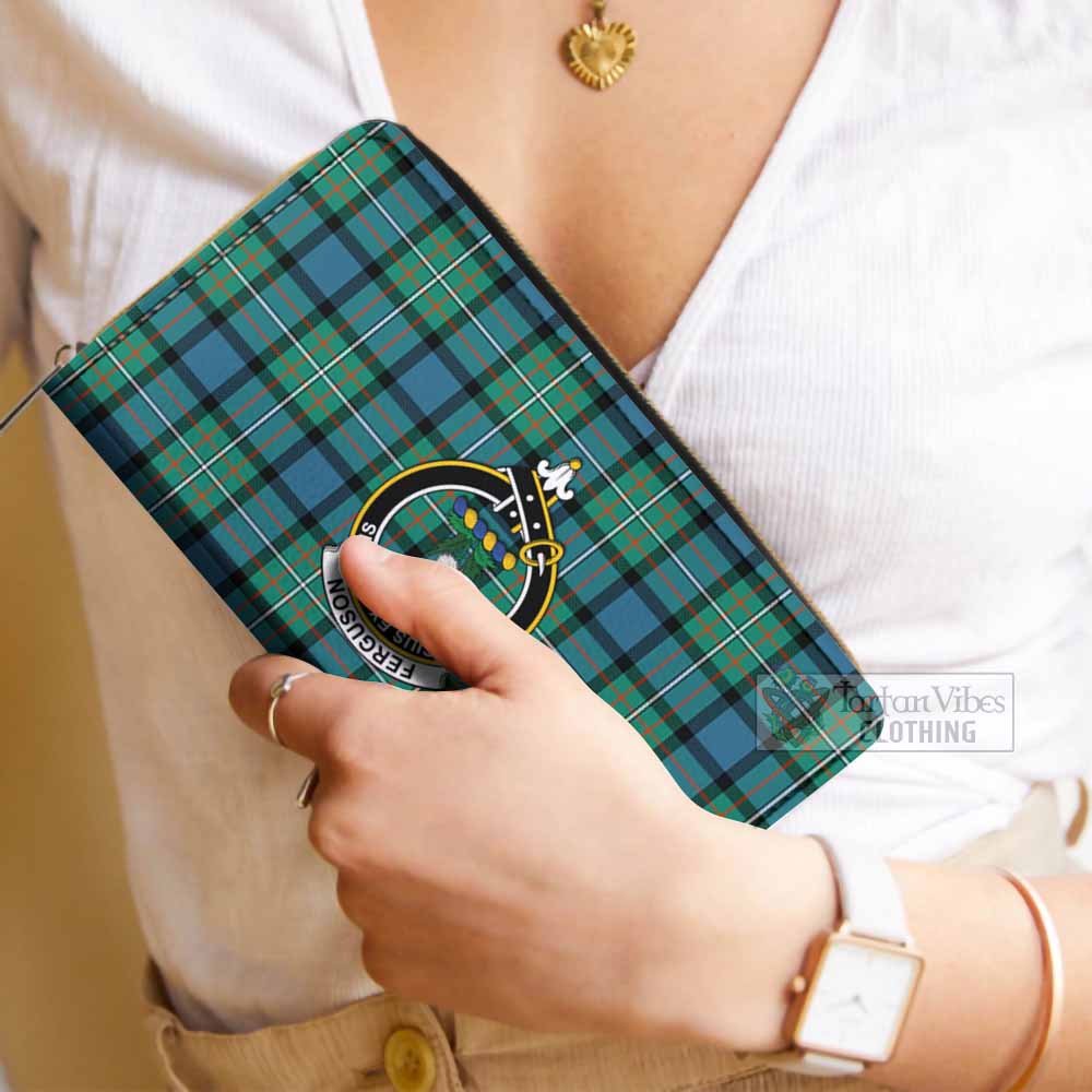 Tartan Vibes Clothing Ferguson (Fergusson) Tartan Women's Leather Wallet with Family Crest