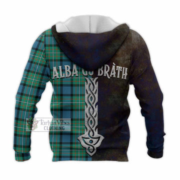 Ferguson (Fergusson) Tartan Family Crest Knitted Hoodie Alba Gu Brath Be Brave Lion Ancient Style