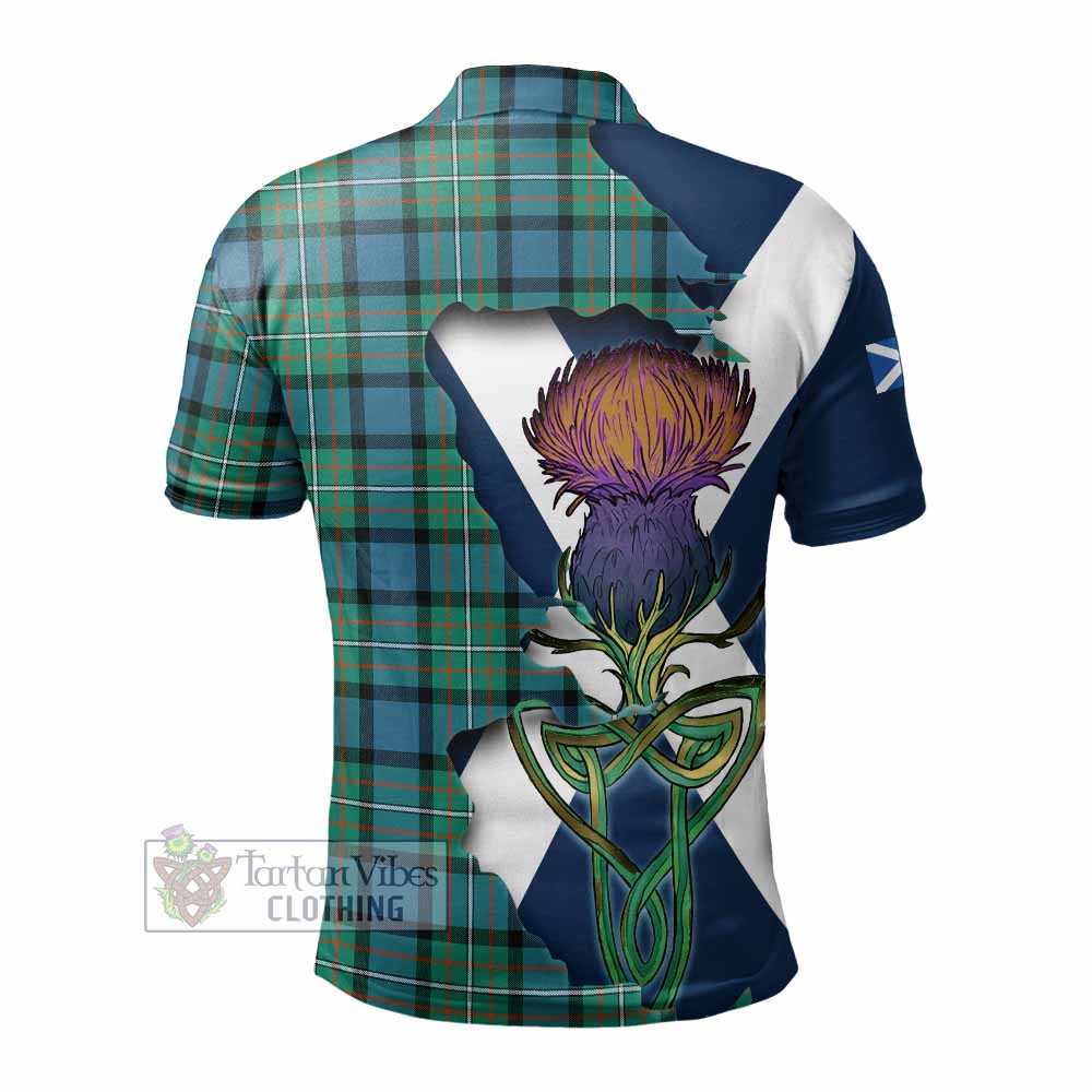 Tartan Vibes Clothing Ferguson (Fergusson) Tartan Family Crest Polo Shirt Scottish Thistle Celtic Inspired