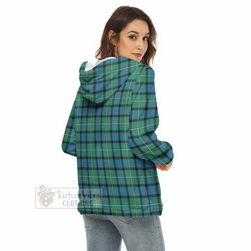 Ferguson (Fergusson) Tartan Women's Borg Fleece Hoodie with Half Zip