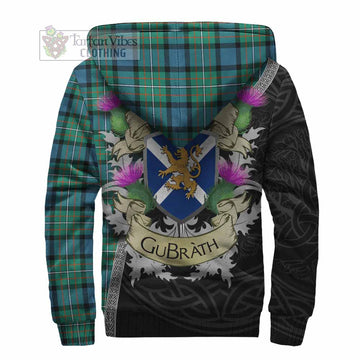 Ferguson (Fergusson) Tartan Family Crest Sherpa Hoodie Lion Rampant Royal Thistle Shield Celtic Inspired