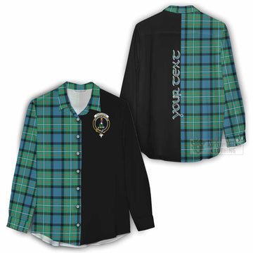 Tartan Vibes Clothing Ferguson (Fergusson) Tartan Women's Casual Shirt with Family Crest and Half Of Me Style