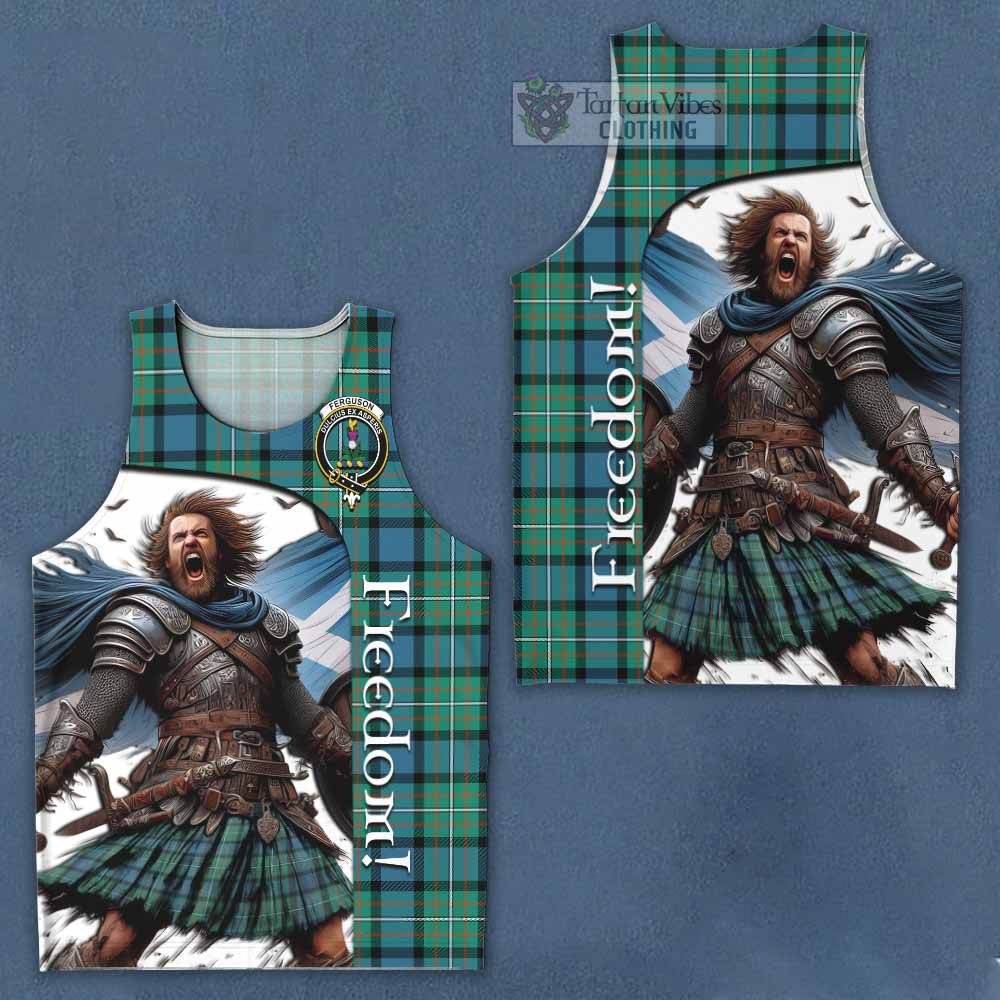 Tartan Vibes Clothing Ferguson (Fergusson) Crest Tartan Men's Tank Top Inspired by the Freedom of Scottish Warrior