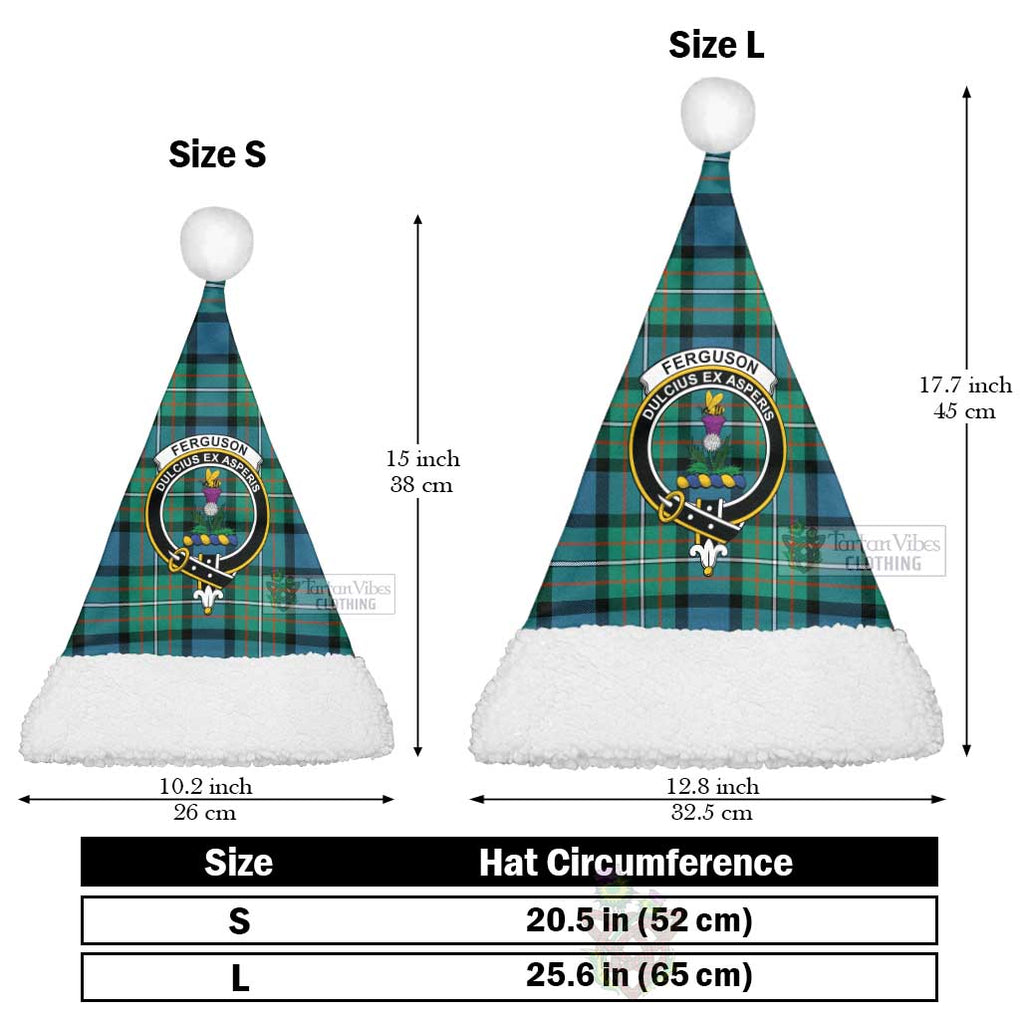 Tartan Vibes Clothing Ferguson (Fergusson) Tartan Christmas Santa Hats with Family Crest