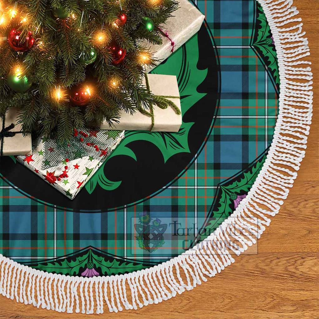 Tartan Vibes Clothing Ferguson (Fergusson) Tartan Christmas Tree Skirt Scottish Thistle Style