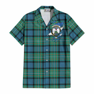 Ferguson (Fergusson) Clan Crest In Me Tartan Cotton Hawaiian Shirt Scotland Flag Style