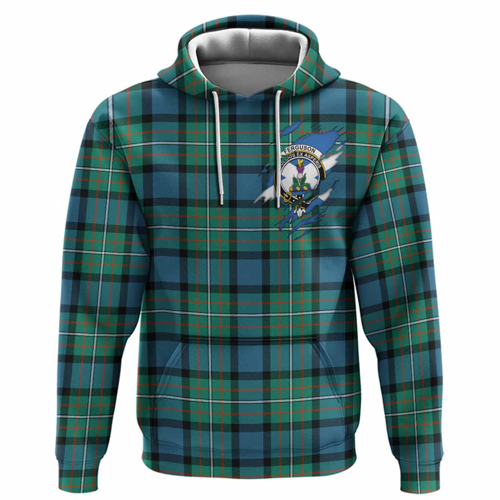 Ferguson (Fergusson) Clan Crest In Me Tartan Hoodie Scotland Flag Style
