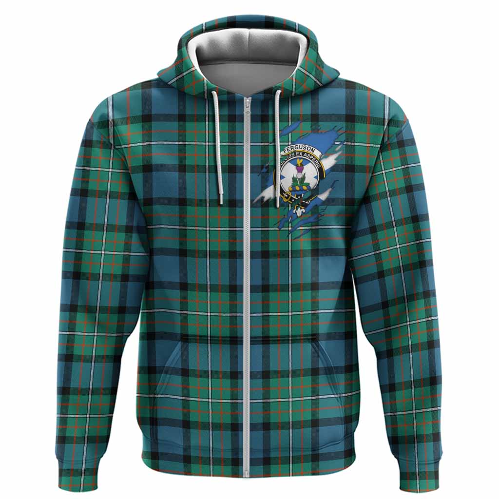 Ferguson (Fergusson) Clan Crest In Me Tartan Hoodie Scotland Flag Style