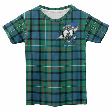 Ferguson (Fergusson) Clan Crest In Me Tartan Kid T-shirt Scotland Flag Style