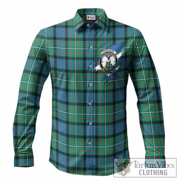 Ferguson (Fergusson) Clan Crest In Me Tartan Long Sleeve Button Shirts Scotland Flag Style