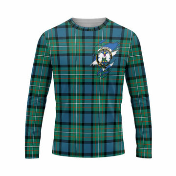 Ferguson (Fergusson) Clan Crest In Me Tartan Long Sleeve T-Shirt Scotland Flag Style
