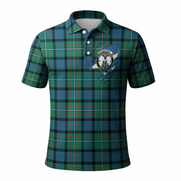 Ferguson (Fergusson) Clan Crest In Me Tartan Polo Shirt Scotland Flag Style