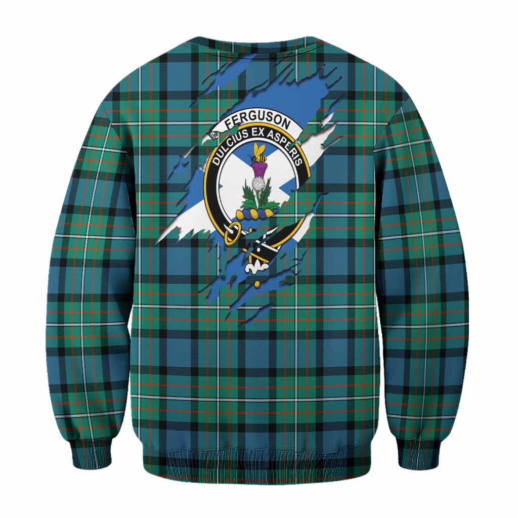 Ferguson (Fergusson) Clan Crest In Me Tartan Sweatshirt Scotland Flag Style
