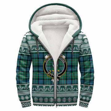 Ferguson (Fergusson) Clan Tartan Christmas Fleece Hoodie with Family Crest