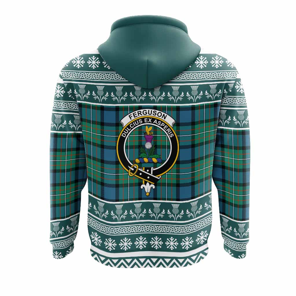 Ferguson (Fergusson) Clan Tartan Christmas Hoodie with Family Crest - Tartan Vibes Clothing