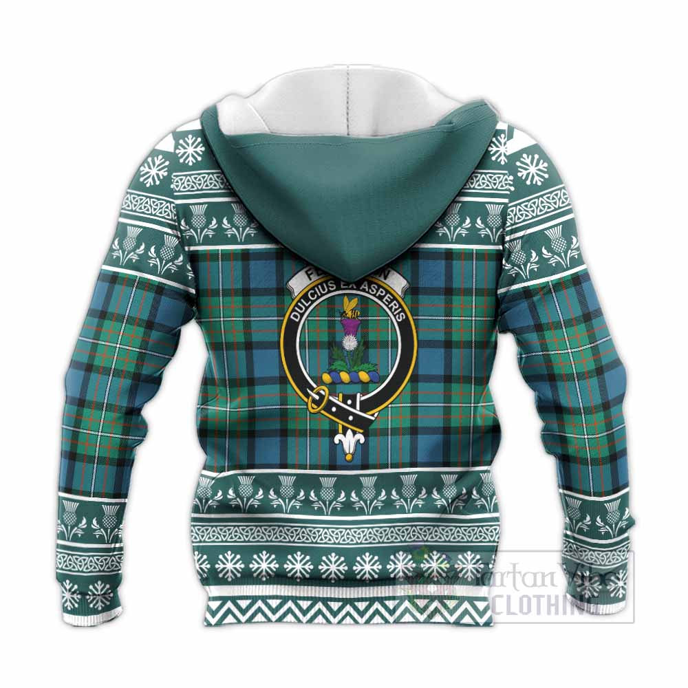 Ferguson (Fergusson) Clan Tartan Christmas Knitted Hoodie with Family Crest - Tartan Vibes Clothing