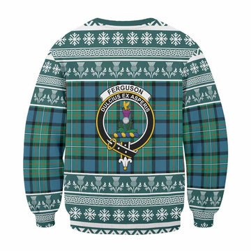 Ferguson (Fergusson) Clan Tartan Christmas Sweatshirt with Family Crest