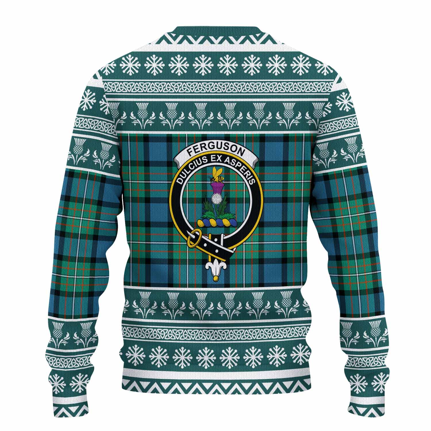 Ferguson (Fergusson) Clan Tartan Christmas Ugly Sweater with Family Crest - Tartan Vibes Clothing