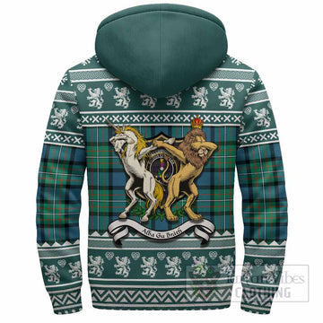 Ferguson (Fergusson) Clan Tartan Crest Christmas Fleece Hoodie Coat of Arms Funny Style