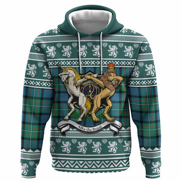 Ferguson (Fergusson) Clan Tartan Crest Christmas Hoodie Coat of Arms Funny Style