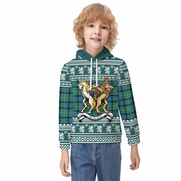 Ferguson (Fergusson) Clan Tartan Crest Christmas Kid Hoodie Coat of Arms Funny Style
