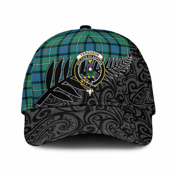 Ferguson (Fergusson) Crest Tartan Classic Cap with New Zealand Silver Fern Half Style