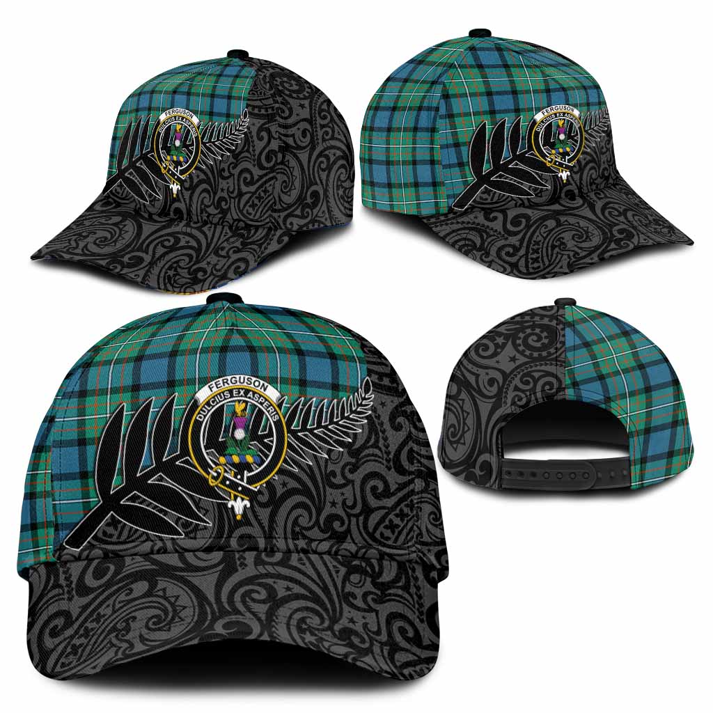 Ferguson (Fergusson) Crest Tartan Classic Cap with New Zealand Silver Fern Half Style
