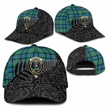 Ferguson (Fergusson) Crest Tartan Classic Cap with New Zealand Silver Fern Half Style