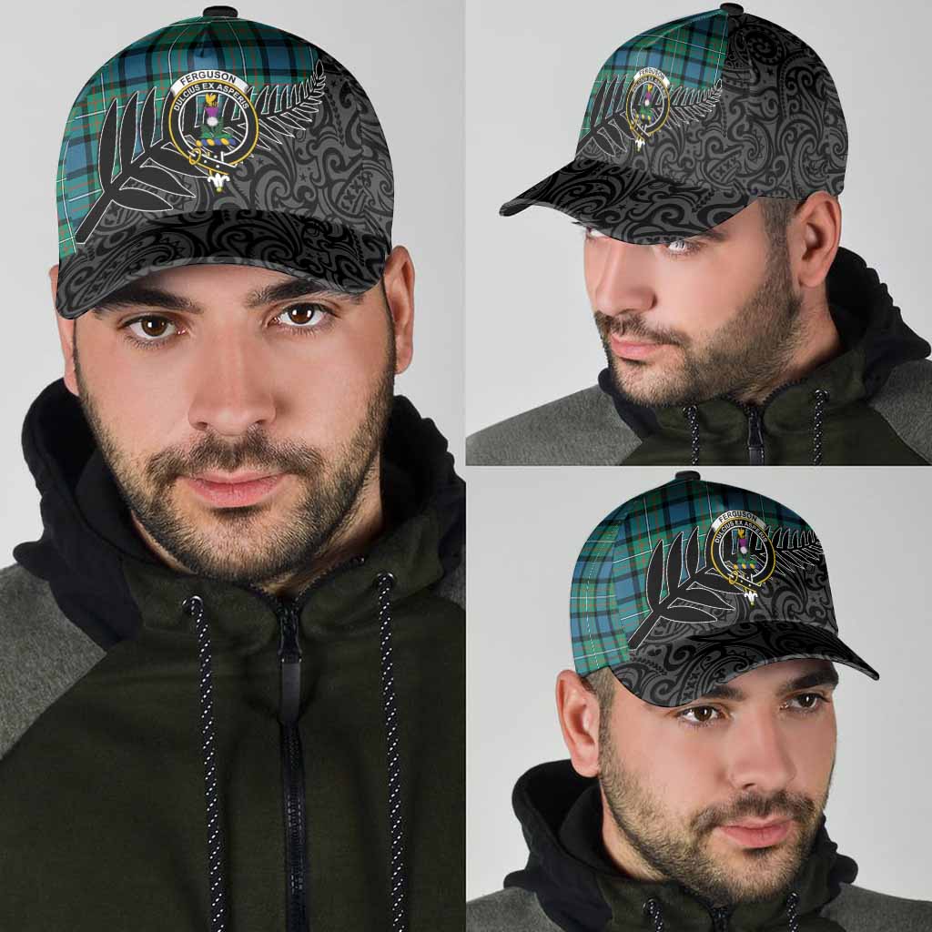 Ferguson (Fergusson) Crest Tartan Classic Cap with New Zealand Silver Fern Half Style