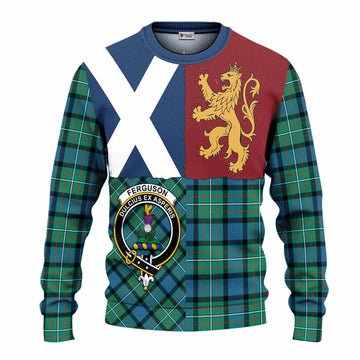Ferguson (Fergusson) Crest Tartan Knitted Sweater with Lion Rampant Saltire Style