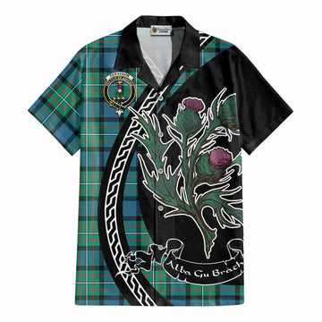 Ferguson (Fergusson) Family Crest Tartan Cotton Hawaiian Shirt Alba Thistle Inspired