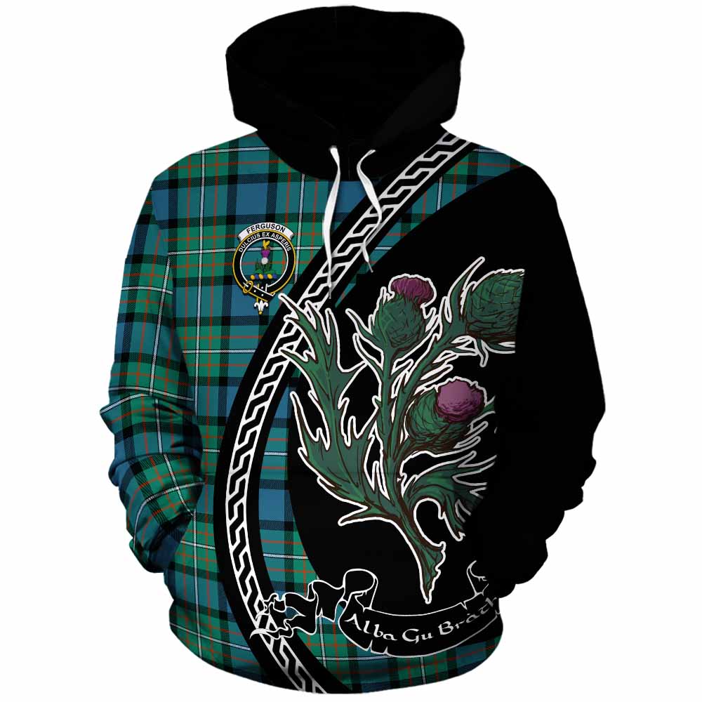 Ferguson (Fergusson) Family Crest Tartan Cotton Hoodie Alba Thistle Inspired - Tartan Vibes Clothing