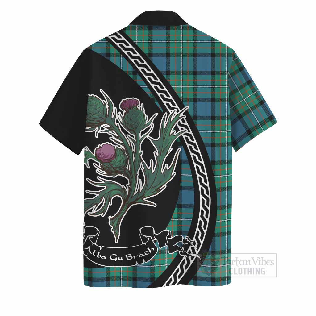 Ferguson (Fergusson) Family Crest Tartan Hawaiian Shirt Alba Thistle Inspired - Tartan Vibes Clothing