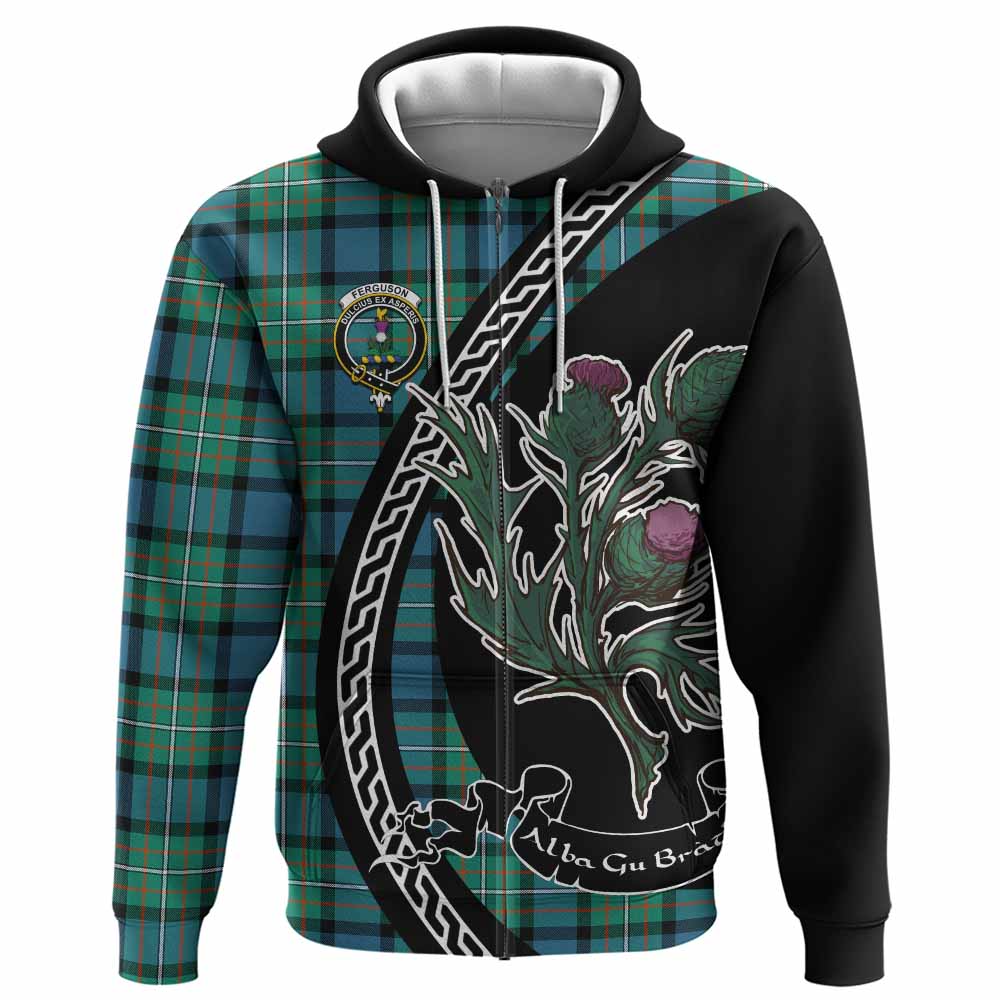 Ferguson (Fergusson) Family Crest Tartan Hoodie Alba Thistle Inspired - Tartan Vibes Clothing